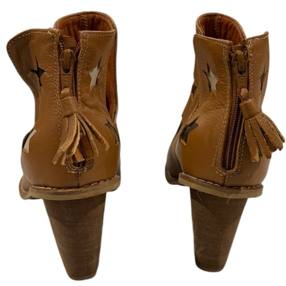 SILVIA COBOS Shoot For The Moon Brown Tan Leather Ankle Boots Size 7 - Picture 5 of 8